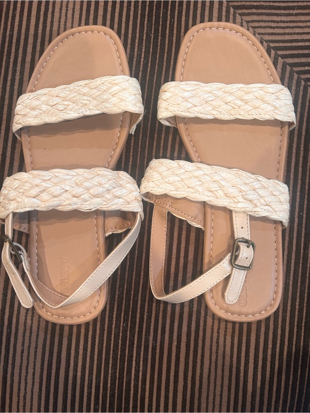 Old Navy Braided Strap Sandals in White and Tan